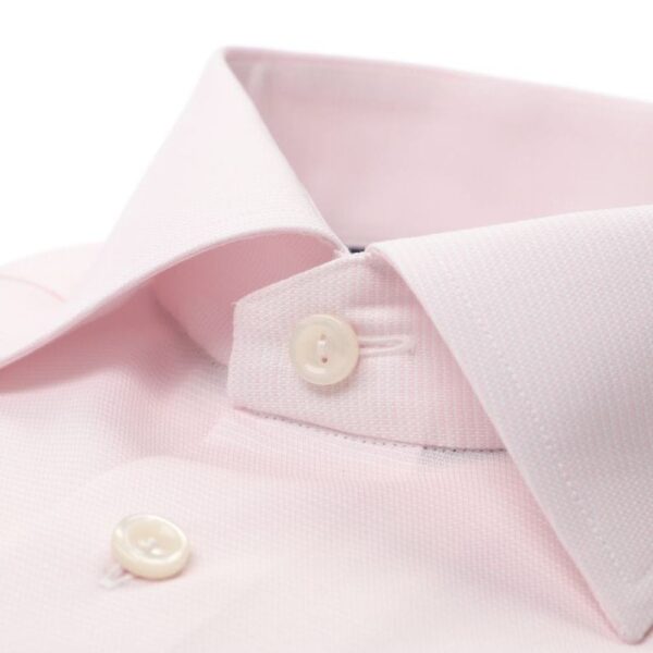 Eton Super Fine Check Slim Fit Pink Shirt closeup