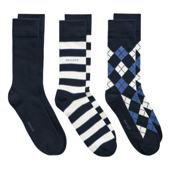 GANT 3 Pack Argyle Stripe Socks 1