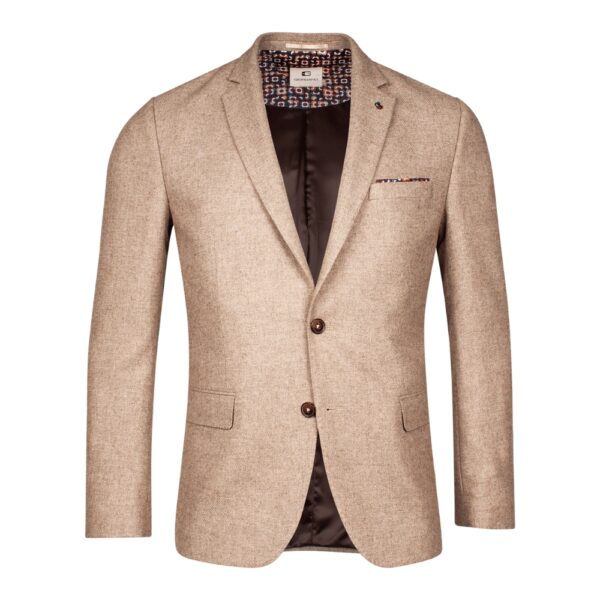 Giordano Robert Wool Silk Blend Twill Beige Jacket 2