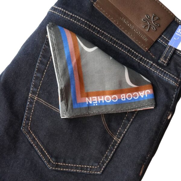 Jacob Cohen Bard Leather Badge Slim Fit Navy Jeans