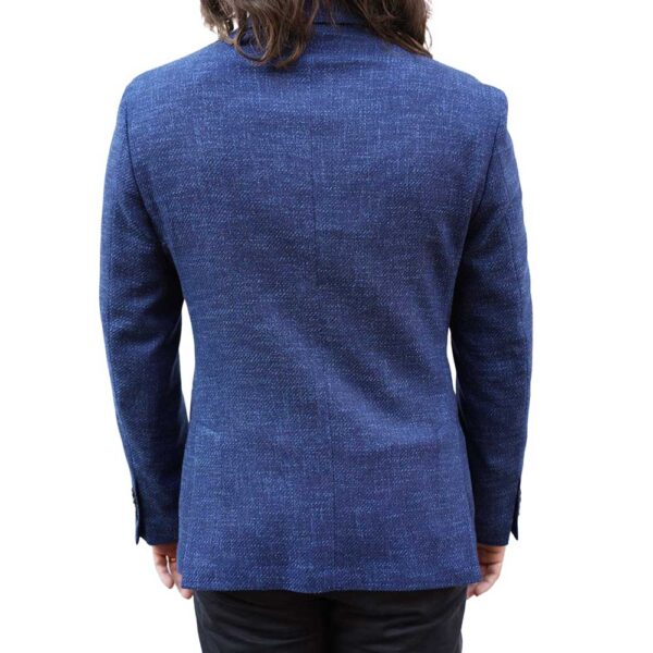 Paoloni Blue Contemporary Fit Grained Jacket back