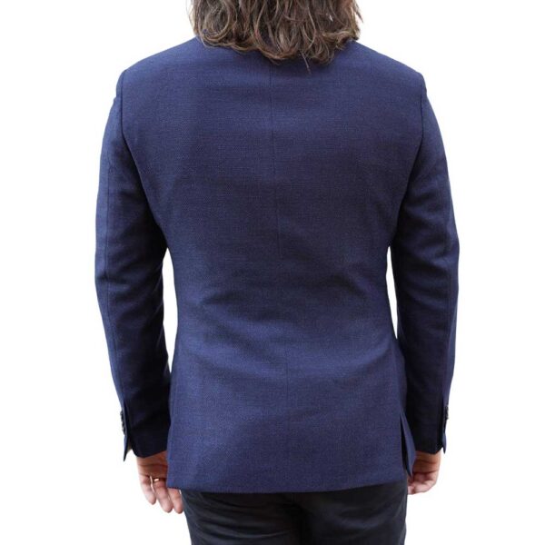 Paoloni Navy Herringbone Jacket With Insert - Image 4