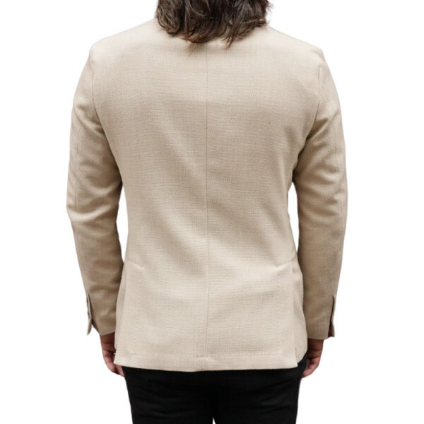 Paoloni Virgin Wool and Cotton Twill Contemporary Fit Stone Jacket back