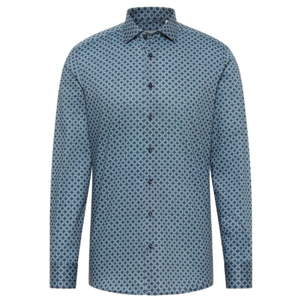 SLIM FIT Shirt in petrol printed 1