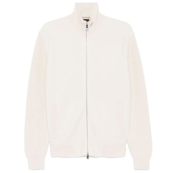 BOSS Cream Cable Knit Cardigan