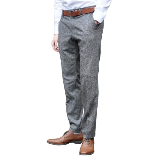 BOSS Genius Blue Slim Fit Trousers in Stretch Wool side