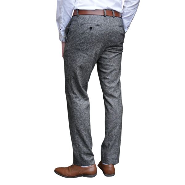 BOSS Genius Slim Fit Trousers in Grey Melange Stretch Wool 2