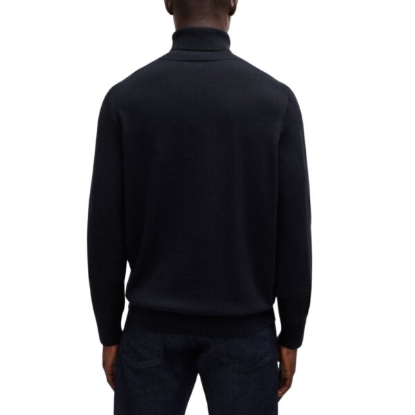 BOSS Rollneck Regular fit Navy Sweater in Cotton and Cashmere back