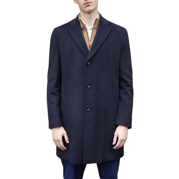 Bugatti Navy Wool Overcoat