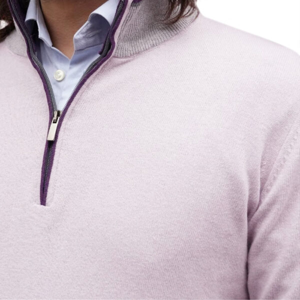 CODICE Wool Cashmere Soft Lilac Half Zip Sweater