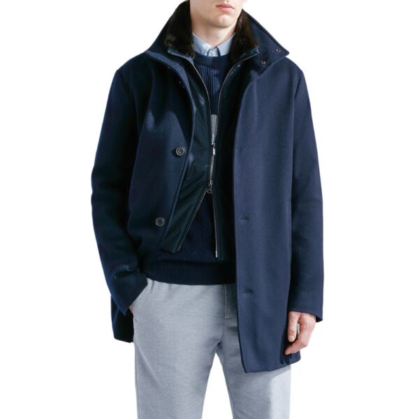 Paul and Shark Navy Cashmere Overcoat