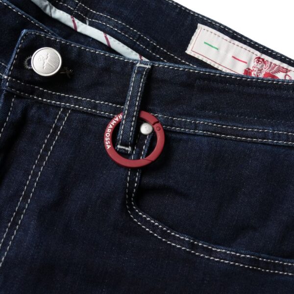 Tramarossa Michelangelo Zip Red Label Blue Rinse Jeans closeup