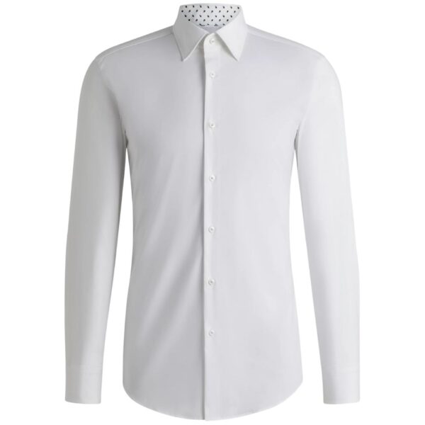 BOSS Hank Slim Fit Shirt in Easy Iron Stretch Cotton Poplin