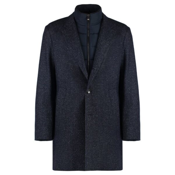 BOSS Slim fit Overcoat With Detachable Zip Up Inner