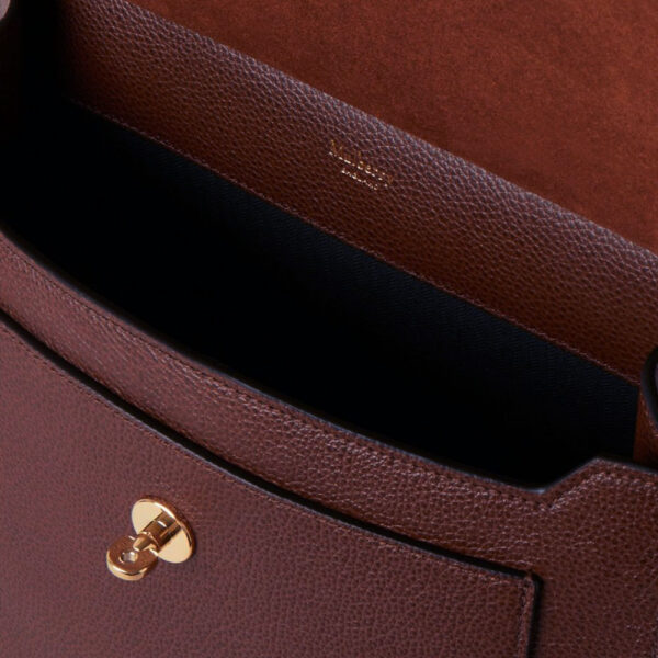 Mulberry Antony Messenger Oxblood Small Classic Grain detail