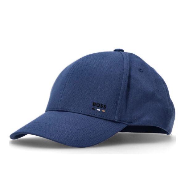 BOSS Blue Cotton-twill cap with logo trim