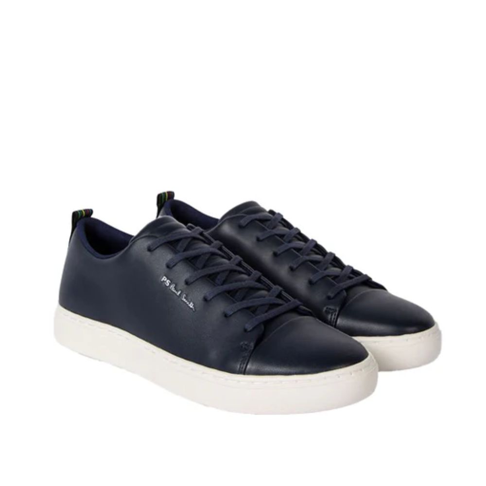 Paul Smith Navy Leather ‘Lee Trainers