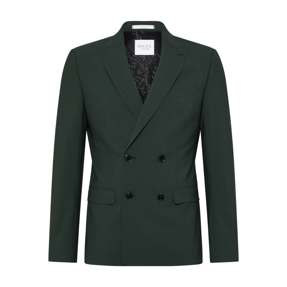 Digel Move Wool Blend Extra Slim Double Breasted Emerald Green Suit